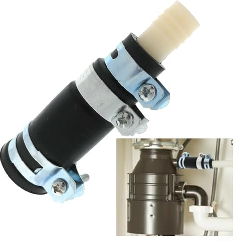 Müllentsorgung zu Geschirrspüler-Ablaufschlauch-Adapter, Reduzierstück mit 3 Klemmen, kompatibel für InSinkErator-Modelle, einfache DIY-Installation