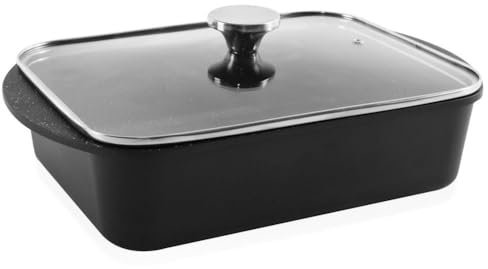 orion group - Pfanne Granitpfanne - Bratpfanne antihaftbeschichtet - Pfannen - kratzfest antihaft - Bräter Brattopf mit Glasdeckel - brat & universalpfannen induction - Cooking Pan - Grande 6,2 L