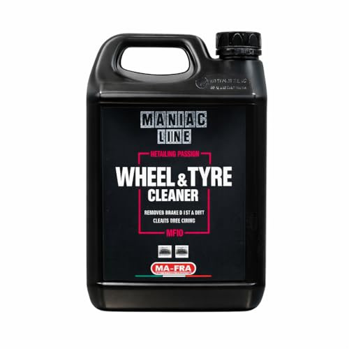 MANIAC LINE MAFRA Wheel and Tyre Cleaner | Two in One for Rims and Tires | Removes Brake Dust and Road Grime | Safe on Alloy Painted and Clear Coated Wheels | Even Wetting | 5 Liters