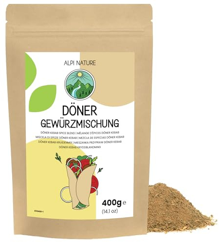 Alpi Nature Doner Kebab Condimento 400g, Mix di Spezie per Döner Kebab di Pollo, Agnello e Carne