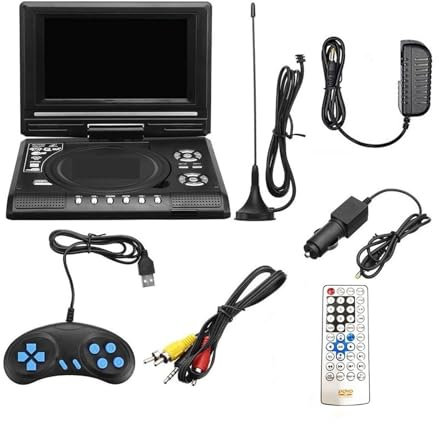 NGBFF Lecteur DVD Portable, Lecteur DVD, Lecteur DVD système multimédia Automobile Lecteur d'écran 7.8 Pouces Portable Haute définition VCD Mp3 DVD USB avec TV/FM/USB, pour la Maison, la Voiture