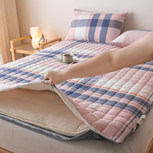 Doppelseitige Futon-Matratze, 90 x 190 cm, abnehmbare & waschbare Boden-Schlafmatte, tragbare Rollmatratze für Camping, Schlafsofa, ideal für Gäste & Faulenzen