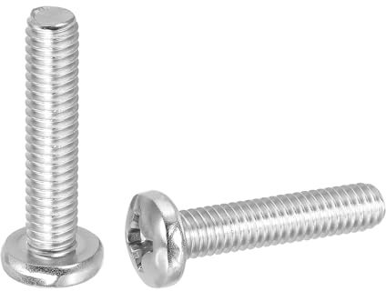 PATIKIL 10 stycken linshuvud, maskinskruvar 12,7 x 1,2 cm, rundhuvudskruvar, rostfritt stål, linshuvudskruvar med korsfördjupning, skruvar, set för möbler, träplatta, elektronik, mekanisk