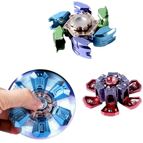 Echehi 3 Fidget Spinner con Apertura e Chiusura Automatica, Il Massimo Antistress e Aiutare la Concentrazione per Bambini e Adulti. GRB