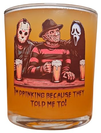 Horror Movie Characters Beer Glass, Halloween Novelty Drinking Tumbler, Party Glassware