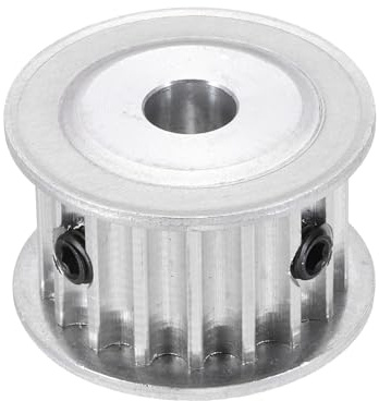 QUARKZMAN Zahnriemenscheibe Aluminium 18 Zähne, Riemenscheibe Bohrung 8mm, Präzise 5mm Teilung Riemenscheibe Synchronrad für 3D-Drucker, CNC, Roboter, 5M-Modell, Silber