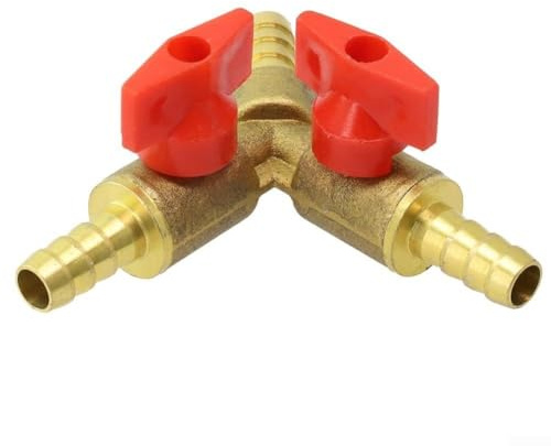 Valvola a sfera in ottone a 3 vie compatibile con raccordi per tubi standard per uso idraulico pneumatico e irrigazione (8 mm)