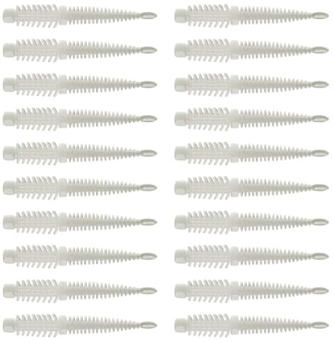 DBCEJF 20 Pcs Leurres Souples Phosphorescents 8cm 2g - Leurre de Pêche Carnassier Flottant pour Pêche de Nuit, Brochet, Truite, Bar - Kit Appâts Artificiels Souples pour Mer et Eau Douce