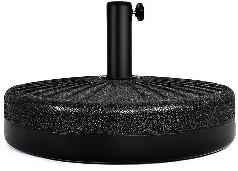 DREAMADE Sonnenschirmständer, Schirmhalter befüllbar mit Wasser, Sonnenschirmhalter Sonnenschirmfuß von guter Qualität, Schirmständer geeignet für Schirmstange von 38-48 mm, rund, schwarz