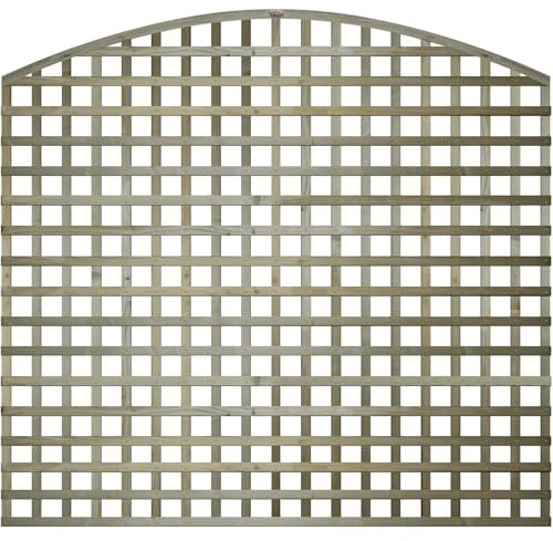 Premier Arch 6x5ft (W: 6ft x H: 5ft) Frameless Rough-Sawn Square Trellis Pressure-Treated Garden Panel with 60-70mm Privacy Squares Fence Topper/Wall Art Width 1828mm x Height: 1500mm