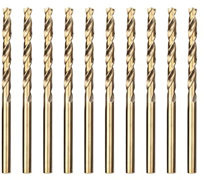 Meccion HSS-Co 10pcs 4.5mm Foret Hélicoïdal Professional Forets à Métaux en Acier Inoxydable, Standard DIN 338