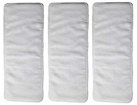 3 insertos de microfibra para pañales junior, 4 capas, 6.6 x 16.1 pulgadas (3 insertos de microfibra)