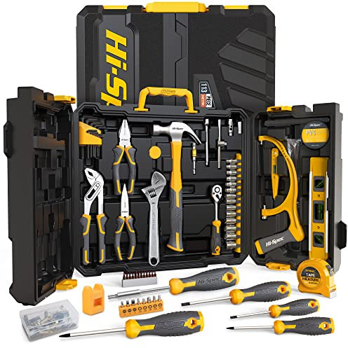 Hi-Spec 113pc Home & Garage Handy Mans Complete DIY Tool Kit Set for the Household & Workshop. In a Comprehensive Hand Tool Box Case of Pliers, Wrench, Screwdrivers & Sockets