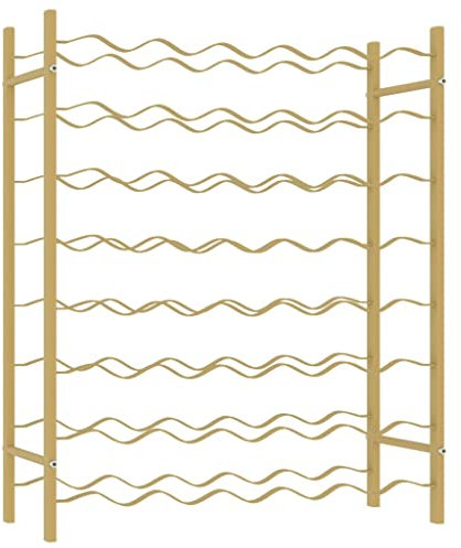 vidaXL Weinregal für 48 Flaschen Flaschenregal Flaschenständer Metallregal Regal Weinständer Weinflaschenhalter Weinschrank Golden Metall
