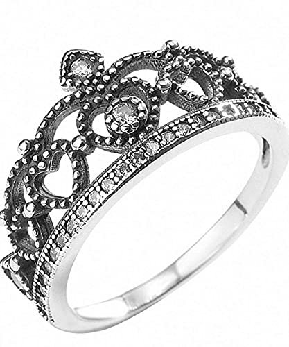 DERBUT S925 Sterling Silber Ring Thai Silber Retro aristokratischer Kronenring persönliches Temperament handgemachter Schmuck Männer und Frauen