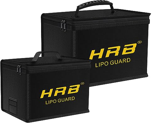 HRB Lipo Bag Fireproof Explosion-Proof Safe Lipo Battery Bag Improved Quality Material Battery Safety Box with Large Capacity for Charging and Storing RC Car Batteries
