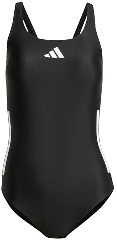 adidas Donna 3 STRIPES C-BACK SWIMSUIT, Black / White, 32