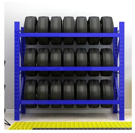 Däckställ Däckhållare Däckhållare i kraftigt stål för lagerhållare, kommersiella återförsäljare, däckstativ 200 cm högt, 3-vånings garagedäckhållare (Color : H-200CM/78.7IN, Size : Lxw-200x40cm/78.