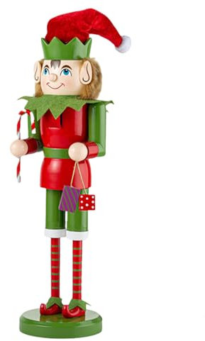 38CM Red Gift Nutcracker, Wooden Christmas Nutcracker, Traditional Nutcracker Soldier Puppet Toy for Xmas Gift