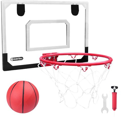 Newpop Canestro Basket da Camera, Minis Hoop Baskets, Canestri da Basket Bambinis, Set da Pallacanestro, Palla Canestros e Cerchio, Giocattolis Sportivi per Bambinos, Adatto Essere Appeso alle Porte