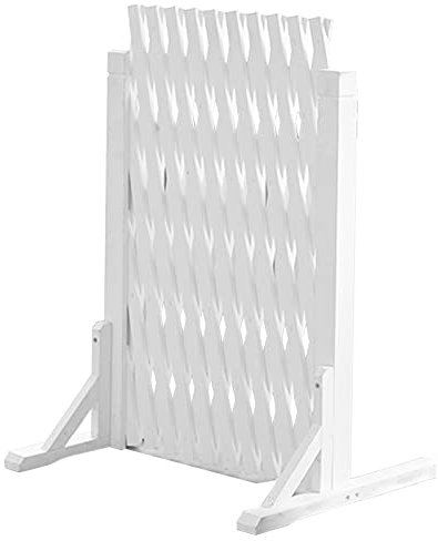 Support de plantes en bois robuste - Treillage de clôture extensible - 200 cm de large - Finition blanche élégante - Hauteur réglable pour décoration extérieure