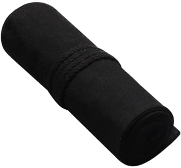 FUNOMOCYA Astuccio Portapenne in Tela Nero Scomparti Organizer Portaoggetti Rotelle Astuccio Portatile per Matite Colorate e Pennarelli