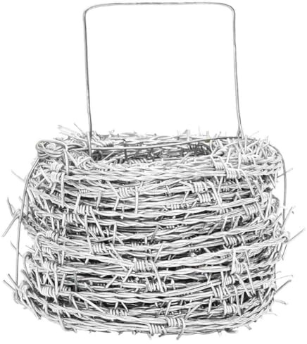 vidaXL Fil barbelé Argent 50 m Acier Galvanisé à Chaud, Fil barbelé cylindrique, pour clôtures sécurisées, barrière en Acier Robuste, Accessoire Moderne extérieur