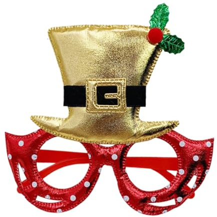 Semesterfest glasögon – julkostymram glasögonram för julfester – semestertillbehör | perfekt accessoar för utklädnad, karneval, julklappar eller presentlådor