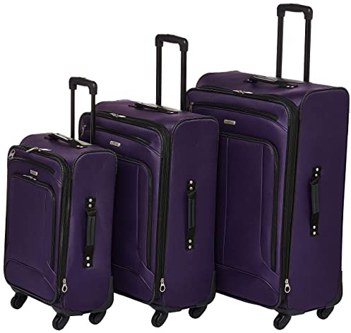 American Tourister Pop MAX Maleta Blanda con Ruedas giratorias, Púrpura, 3-Piece Set (21/25/29)