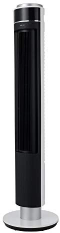 Nordic Home Culture Turmventilator mit Fernbedienung und 12 Geschwindigkeitsstufen, Standventilator sehr leise mit 3 Windmodi und Oszillierend, Ventilator Höhenverstellbar und Timer, 25 Watt, schwarz