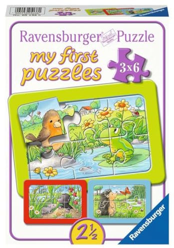 Ravensburger Kinderpuzzle - 05138 Kleine Gartentiere - My First Puzzle für Kinder ab 2,5 Jahren, mit 3x6 Teilen