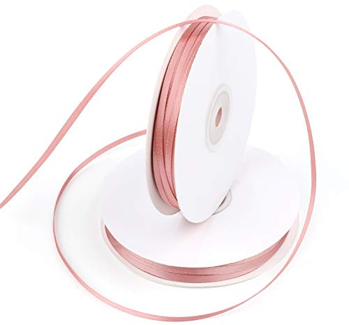 Adorfine Satinband 150 m x 3 mm dubbelsatinband roséguld band dekorativt band presentband för jul bröllop dekoration gör-det-själv pysselprojekt