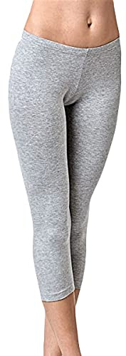 JADEA Leggings Modello Capri Pinocchietto Donna Elasticizzato 4266 (ml, Grigio)