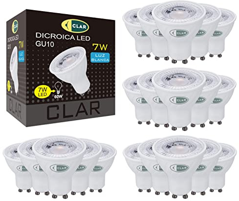 CLAR GU10 LED-lampa 7W, Neutral vit 4000ºK (förpackning 10)