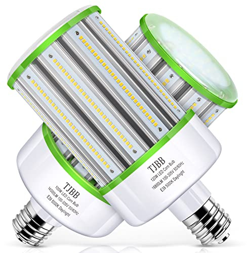 TJBB 2-Pack 120W LED Corn Light Bulb,E39 Mogul Base 5000k Daylight,16,800lm, 400W HPS/Metal Halide Replacement for Commercial & Industrial High Bay Lighting,Parking lot,Factories,120 to 277V