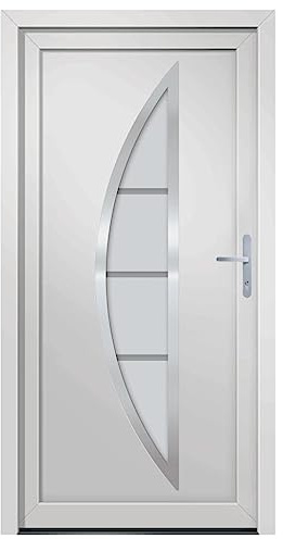 vidaXL Porta Ingresso Bianca 88x200 cm in PVC, porta, porta di ingresso, porta d'ingresso in PVC, porta entrata, porta in PVC, porte, porte in PVC