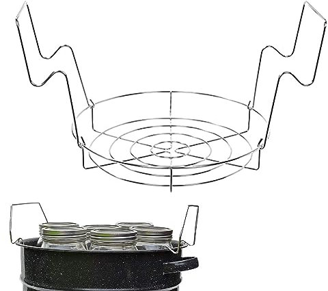 Scaffale per inscatolamento per bagnomaria, per pentole, sottopentola con manico, griglia di raffreddamento rotonda in acciaio inox, per cottura a vapore, adatta per friggitrice ad aria
