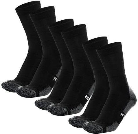Merino.tech Calcetines Lana Merino Hombre y Mujer - Térmicos, Transpirables, Suaves para Uso Diario, Trekking y Deporte (Black Pack of 3, 39-42)