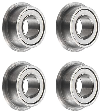 QUARKZMAN Cuscinetto a Sfera Flangiato Mf63Zz, 4 Pezzi 3x6x2.5mm Cuscinetti Flangiati Abec1 a Doppia Schermatura in Acciaio Cromato