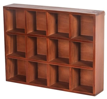 LOVIVER Holz mit 12 Fächern, Regal, schwebendes Regal zum Präsentieren von Miniaturen, Spielzeug und Zubehör,