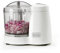 Tritatutto con Funzione Pulse - Chopper Elettrico per Formaggi, Ghiaccio, Verdure, in Plastica e Acciaio Inox, 11.3x17.3x15cm, Bianco, 120W, 350ml