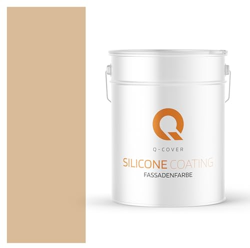 Q-COVER Fassadenfarbe 10 L Beige Silikonharz Fassadenfarbe Außen Wandfarbe Wetterfest