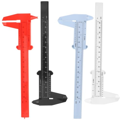 Gatuida 4 Piezas 150 Pie de rey de plástico calibrador plástico herramienta confiable pinza de plastico 150mm calibre herramientas herramienta de medición micrométrica correa de reloj