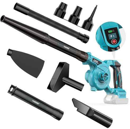 TASDISE Soffiatore per Foglie, Soffiatore a Batteria per Makita 18V, Soffiatore Elettrico con Brushless Motore, Aspiratore Foglie da Giardino con Raccolta, per Cura Prato e Giardino, Senza Batteria