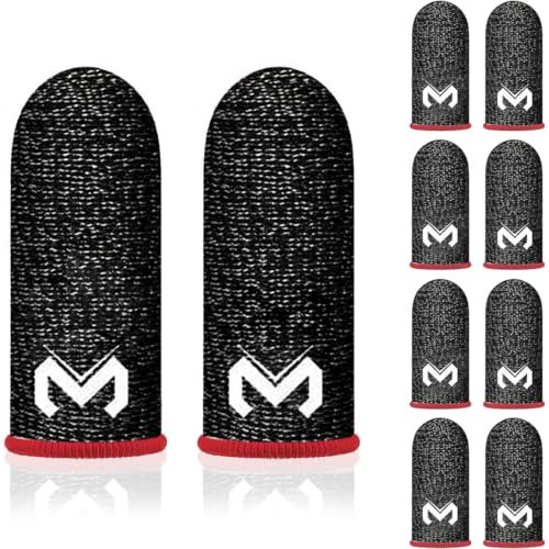 SIOPPKIK PUBG Mobile Phone Game Sleeve Finger, [10 Pack] Anti-Transpiration Respirant Finger Manches Écran Tactile Tir et Visée Sensibles - Finger Manches pour Couteaux Out/PUBG pour Android et iOS