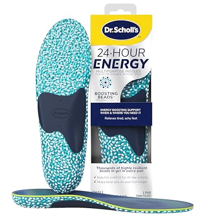 Dr. Scholl's 24-Hour Energy Multipurpose Insoles - Returns Energy with Every Step, Relieves Tired, Achy Feet with Memory Foam and Boosting Beads Technology, Flexible Arch Support, UK Shoe Size 3-7