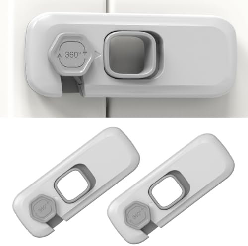 2 pezzi blocco frigorifero grigio per bambini, blocco frigorifero senza foro, blocco finestra, bambino, lavatrice, armadio, blocco armadio per bambini