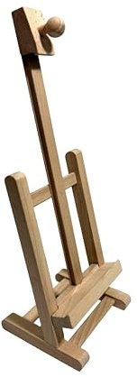 Wooden World – Cavalletto in Legno 40 cm – Cavalletto da Tavolo Regolabile per Pittura e Presentazione – Supporto in Legno Naturale per Quadri, Menù, Foto, Biglietti, Targhette e Decorazioni