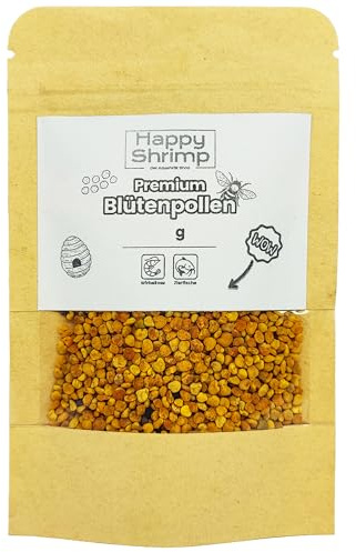 Premium Blütenpollen 35g - Aquarium natürliches Garnelenfutter & Krebsfutter | Proteinreiches Naturfutter für Schnecken & Welse