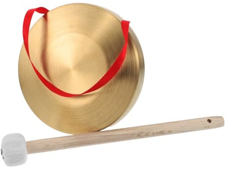 BESPORTBLE Gong de Aleación Dorado para Niños con Tamaño Amigable y Sonido Claro, Adecuado para Actividades Grupales y Clases Escolares de Ritmo